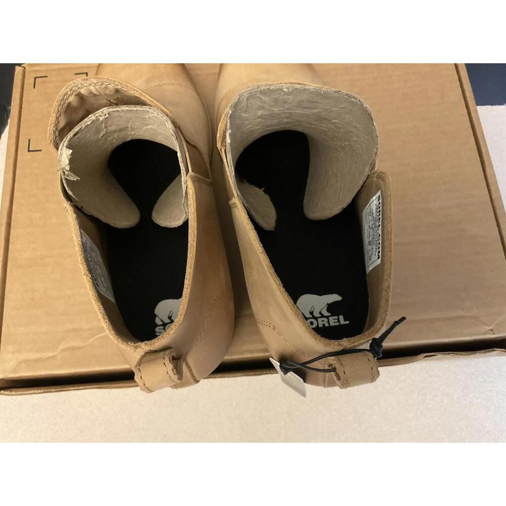 New! Womens Sorel Evie Chelsea Tan Leather Ankle Boots. Size 11. Nice Boots!!! - Picture 9 of 10